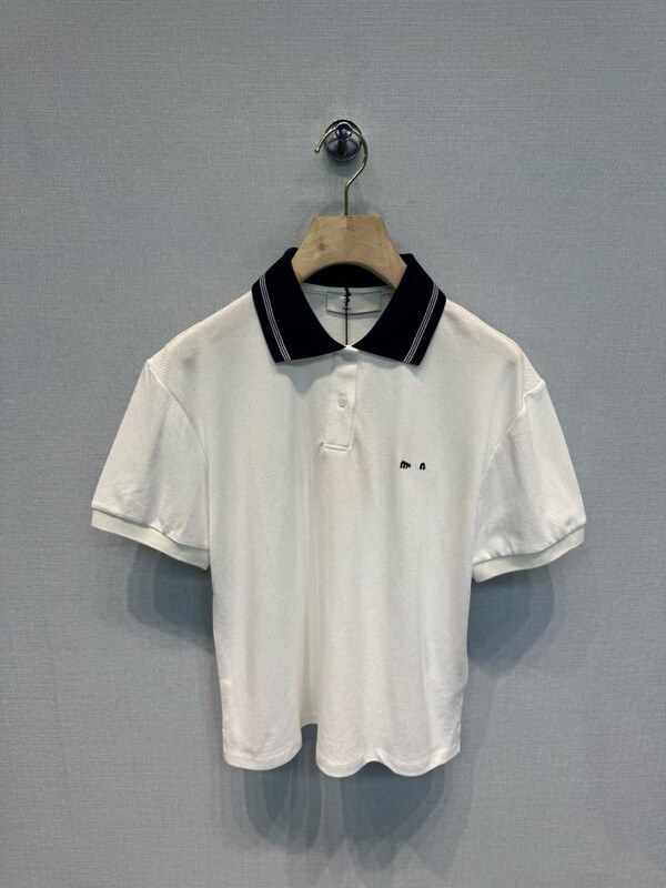 南油M家谬风25夏季新款POLO衫字母刺绣logo短袖T恤学院风减龄上衣|undefined