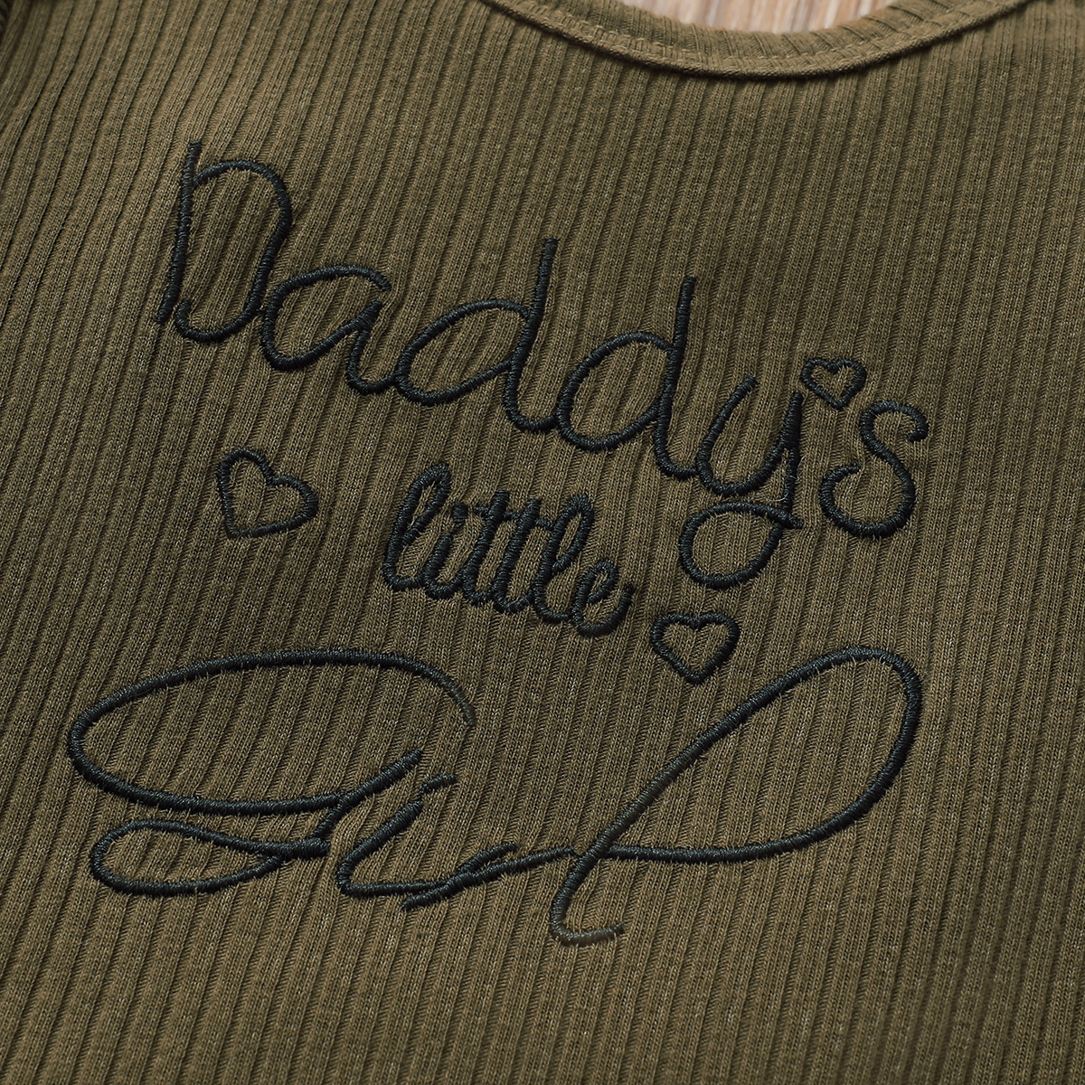 Daddy's Little Girl Embroidered Pit Strip Short-sleeved Romper Camouflage Trousers Headgear display picture 3