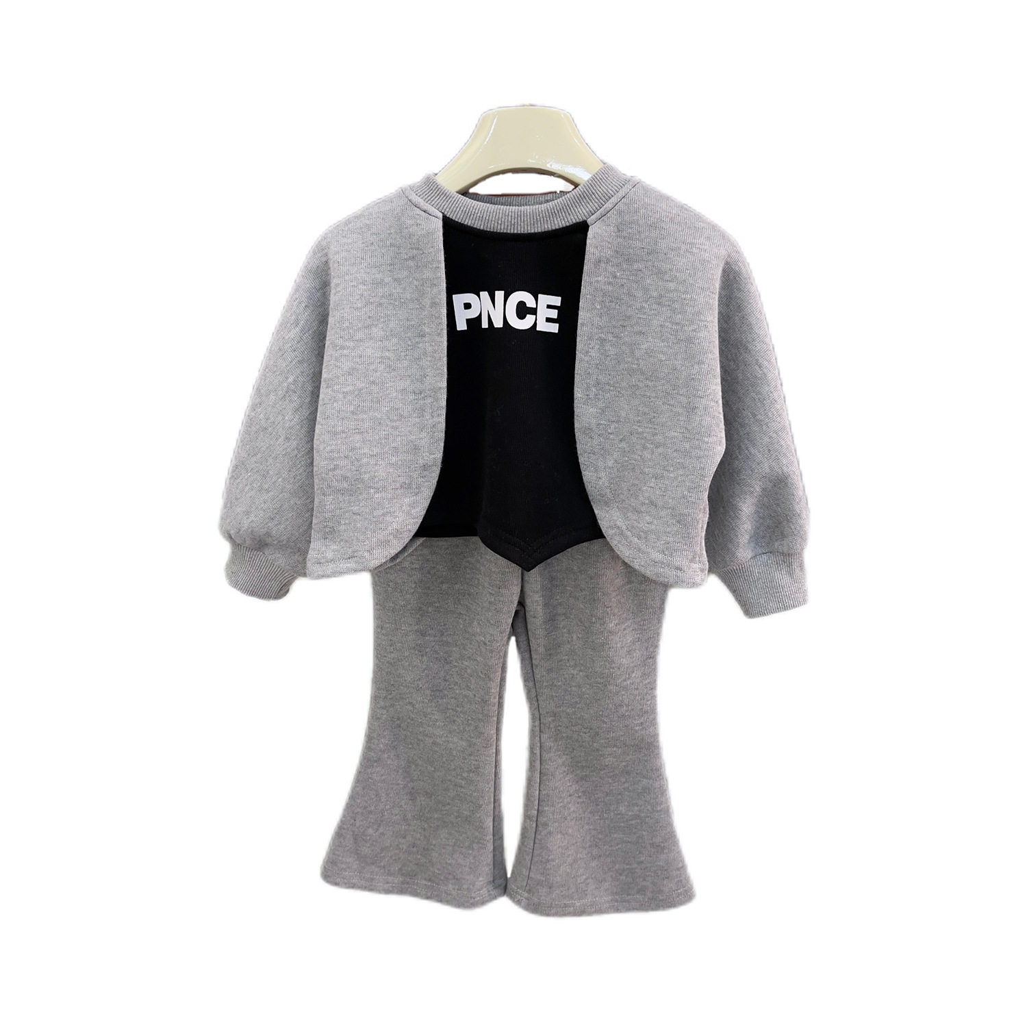Conjunto de dos piezas con capucha informal para niña, edición coreana, otoño 2023, 23500_voghion.com