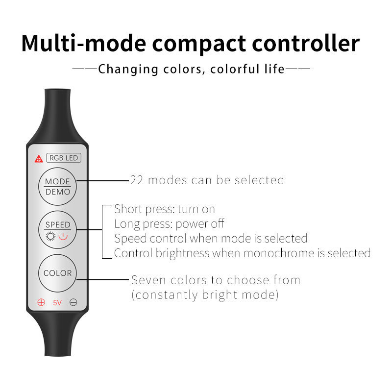 Lámpara de atmósfera interior LED barra de luz USB atmósfera luz fría sin cableado lámpara de control central