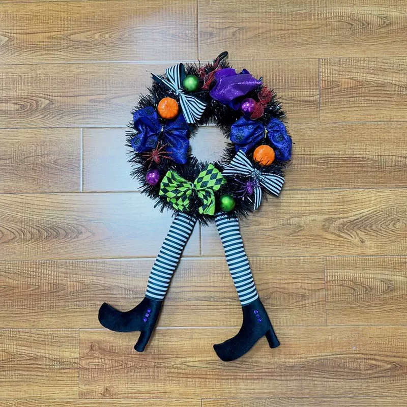 外贸鬼节装扮长腿花环鬼屋道具摆设门挂装饰恐怖屋派对万圣节挂件