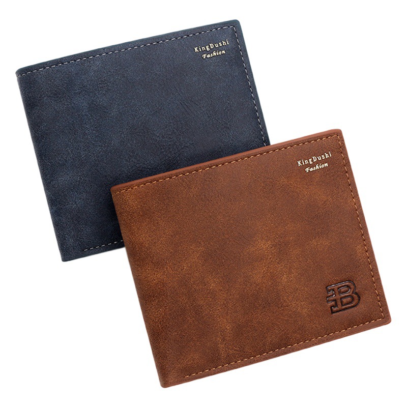 Cartera horizontal corta de los hombres de moda transfronteriza esmerilado monedero de plata retro multifuncional monedero casual multi-Tarjeta comercio exterior