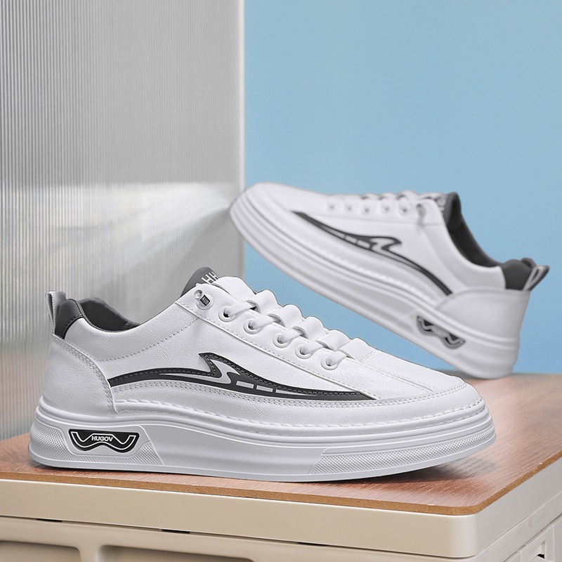 Zapatos de skate de primavera de hombre zapatos de moda casuales 2025 nuevos zapatos blancos de hombre zapatos blancos de altura baja para estudiantes