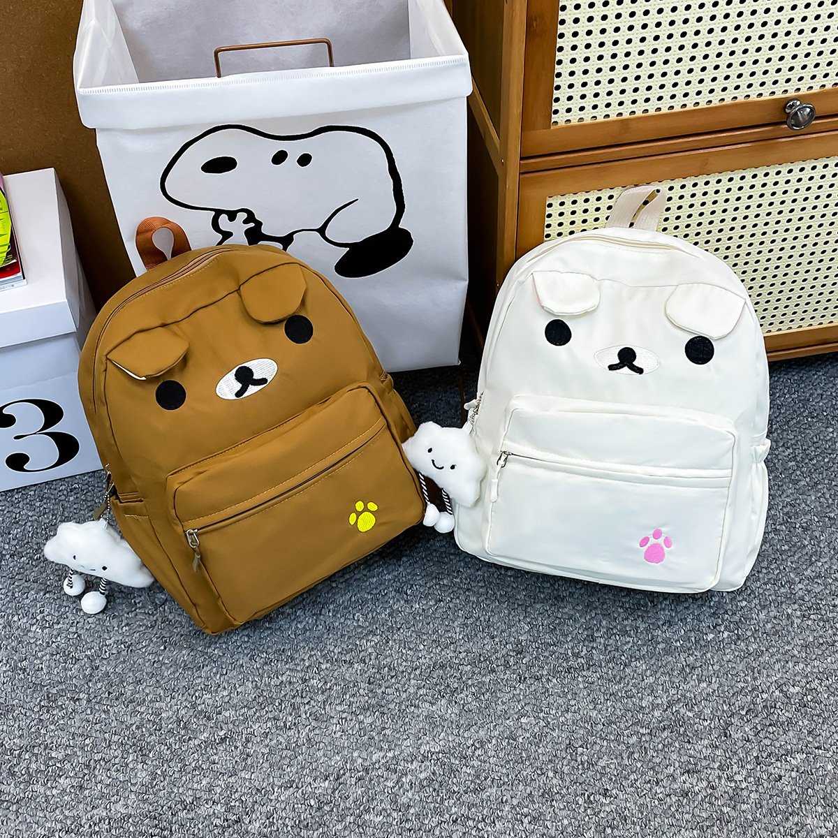 2025 New Cute Brown Bear Cartoon Backpack for Students, Trendy Small Backpack for Girls, School Bag