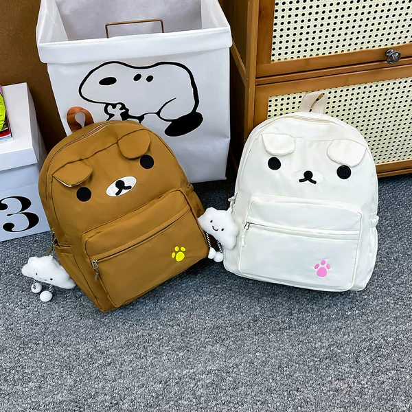 2025 New Cute Brown Bear Cartoon Backpack for Students, Trendy Small Backpack for Girls, School Bag