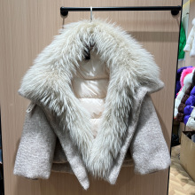 欧版2025冬季新款羊绒皮草貉子大毛领羽绒服女短款名媛风加厚外套