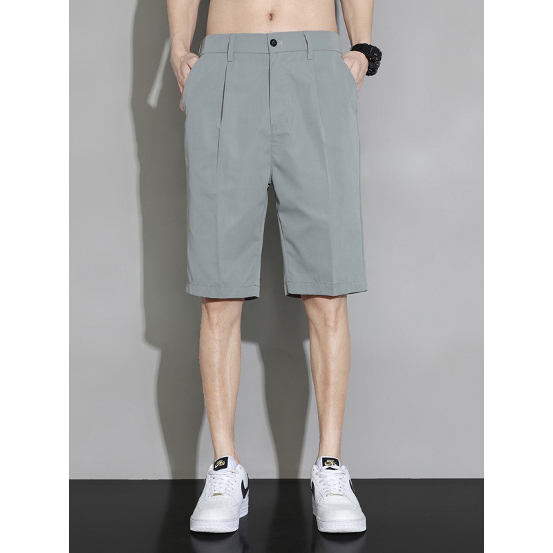 Chorts de traje negro para hombres verano 2024 nuevos pantalones de negocios sueltos pantalones de traje casuales de verano