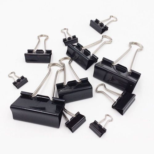 Black Long Tail Clips, Large and Small Metal Tail Clips, Invoice Binding Clips, Office Documents Stationery Clips, Wholesale