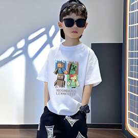 纯棉宝宝儿童装拼色短袖T恤中小男女童夏季新款洋气时髦半袖上衣
