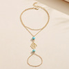 Fashionable retro metal turquoise ankle bracelet, Aliexpress, boho style, wholesale