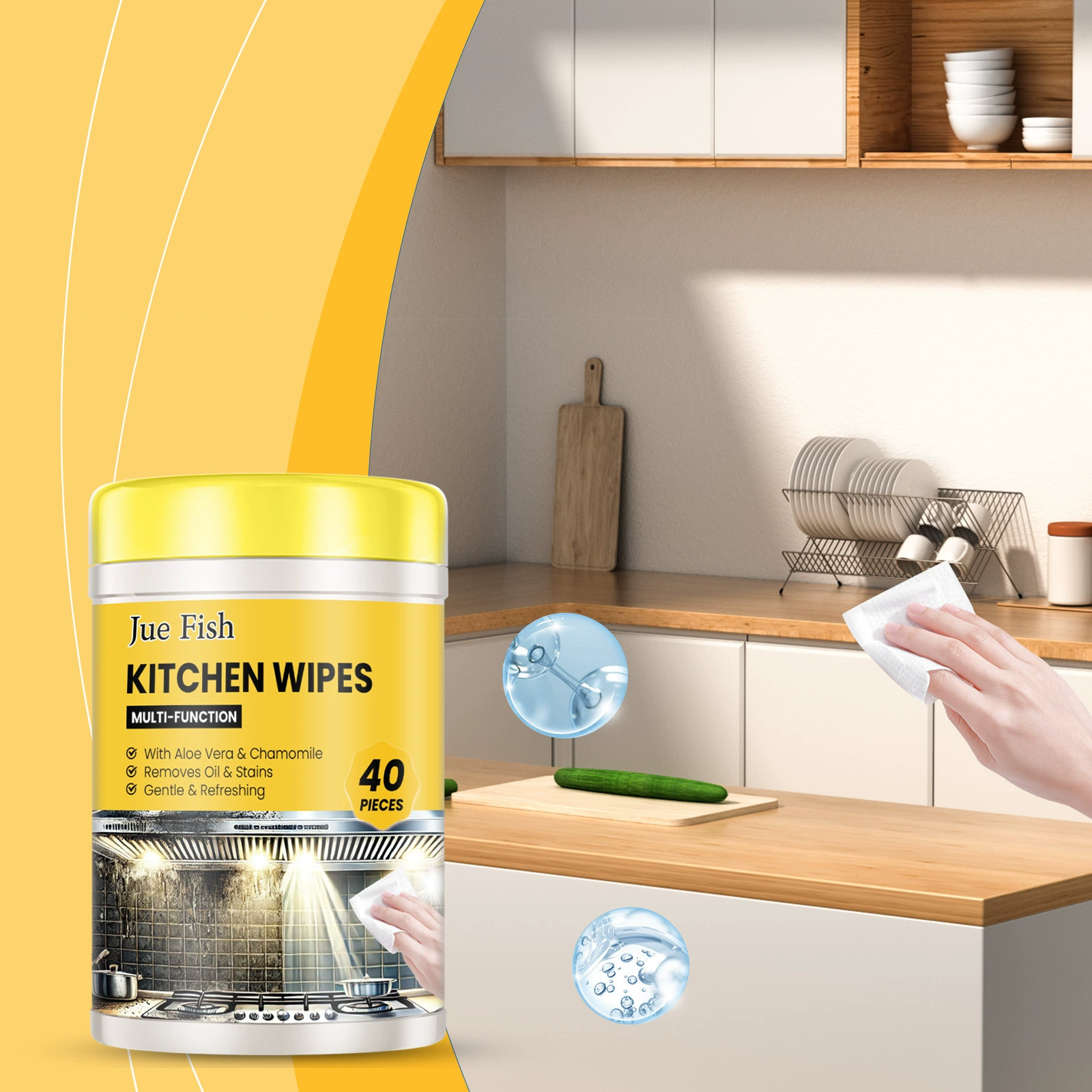 JUE FISH Кухонные салфетки Кухонная столешница Печь многофункциональная бытовая салфетки для очистки от тяжелых масел