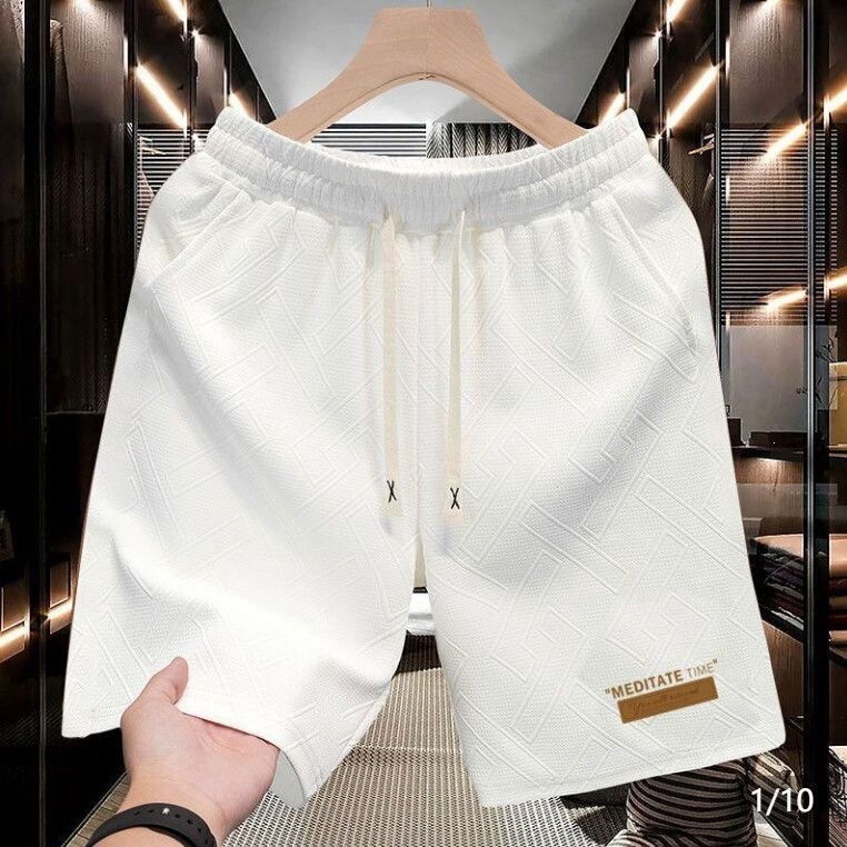 Ice Silk Shorts for Men in Summer, Quick-Drying, Thin, Loose, Versatile, Large Size, Casual Jacquard Shorts, Men's Sports Beach Pants Ice Silk Shorts for Men in Summer, Quick-Drying, Thin, Loose, Versatile, Large Size, Casual Jacquard Shorts, Men's Sports Beach Pants