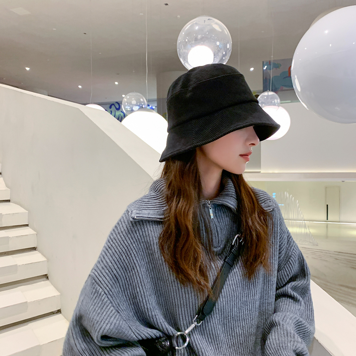 Pure Color Hat Korean Fashion Trend Split Corduroy Fisherman Hat display picture 17