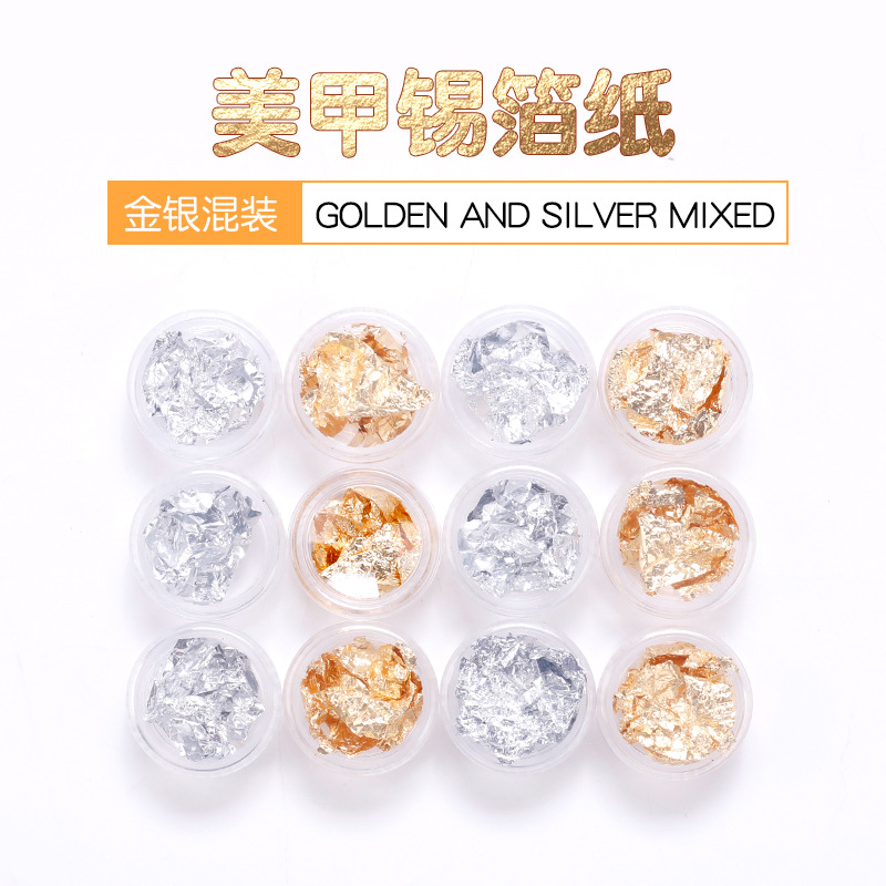 DIY nuevo arte de uñas japonés papel de aluminio de color lámina de oro lámina de plata decoraciones de uñas fototerapia pegatinas de uñas