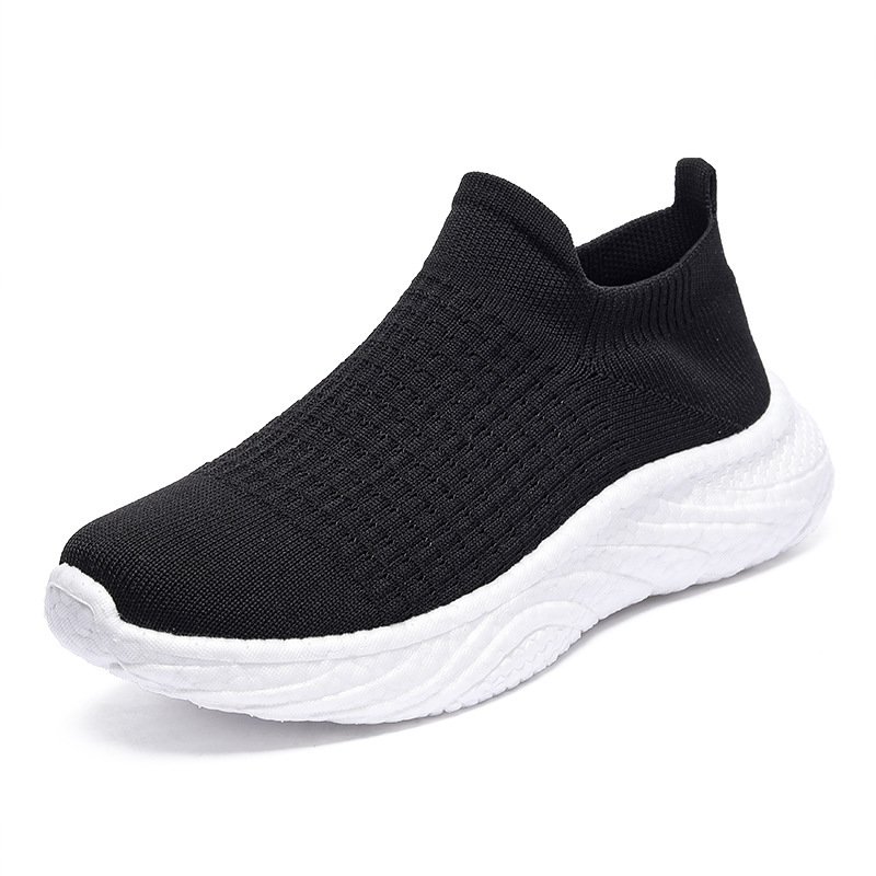 Ultra-light soft bottom popcorn men's shit-feeling shock absorption without shoelaces one-pedal plus size sports casual socks shoes breathable