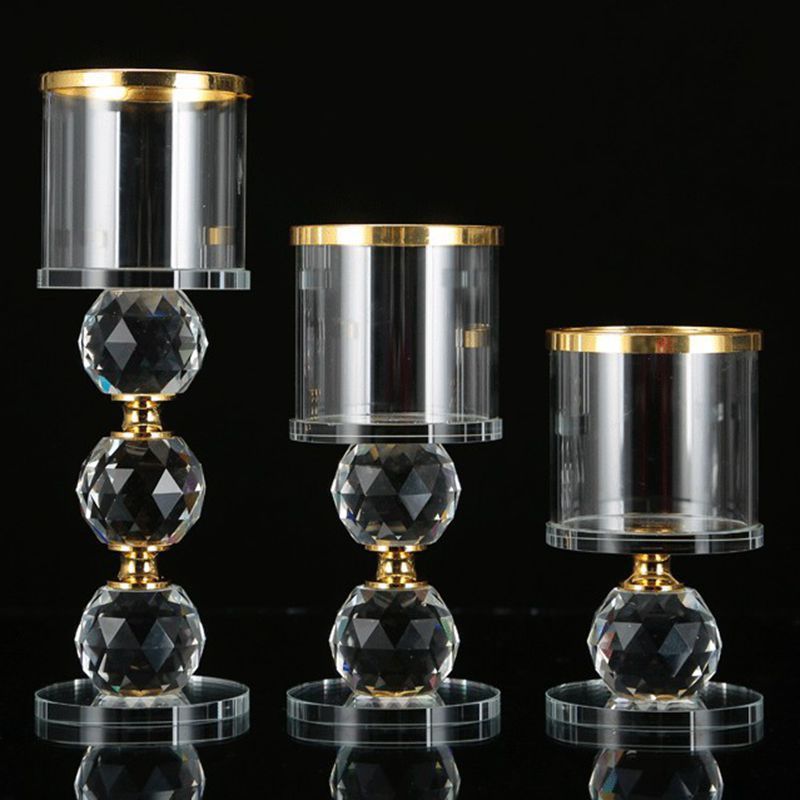 メーカー卸売 欧風燭台飾り キャンドルカップ 高脚防風ランプホルダー ガラス装飾 シンプルでロマンチックな工芸品|undefined