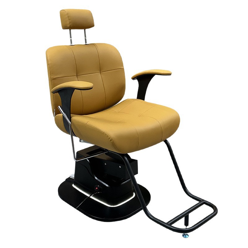 silla de barbería eléctrica, silla de barbería, pedal giratorio, ajuste de elevación y bajada con pasamanos, para salón de teñido y barbería especial