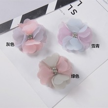 韩国DIY纱花服装辅料头饰发饰饰品配件厂家批发 双色纱花