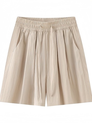 2025 Ice Silk Mountaineering Wide Leg Casual Versatile Summer New Five-Inch Medium Pants Quick-Dry High-Waist Mountaineering