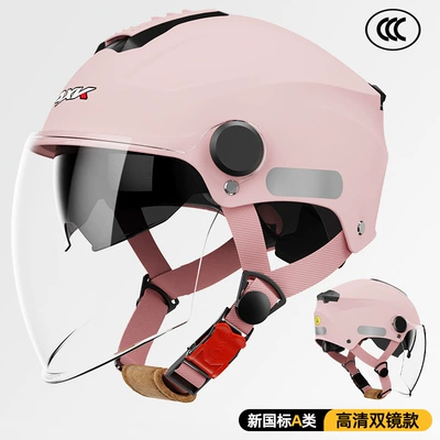 men's four seasons safety helmet, Motorcycle Safety Supplies - new-national-standard-3c-pink-double-mirror-gb811-2022