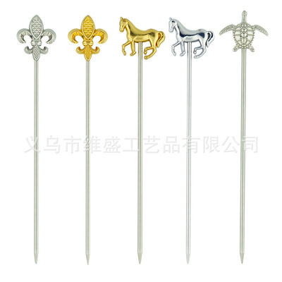 厂家供应鸡尾酒装饰签水果针 调酒装饰品 果盘装饰水果签|ms