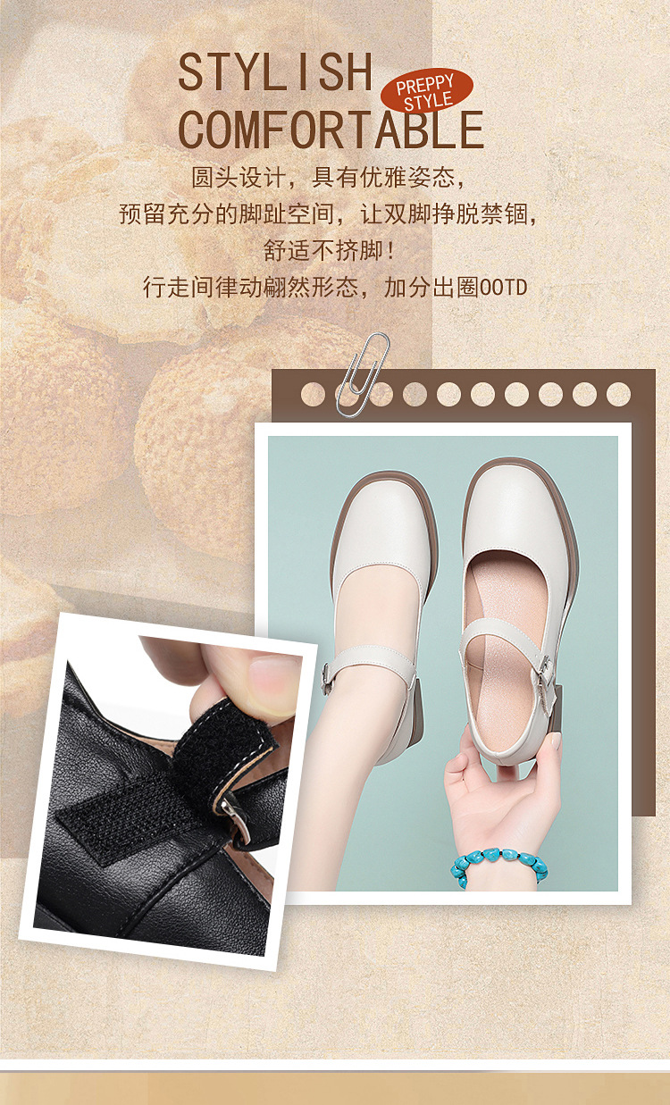 Sandal nữ quai chữ V đơn giản, đế thấp, da thật, hở mũi, chống trượt — Đen【kiểu xuyên thấu】 chi tiết 2