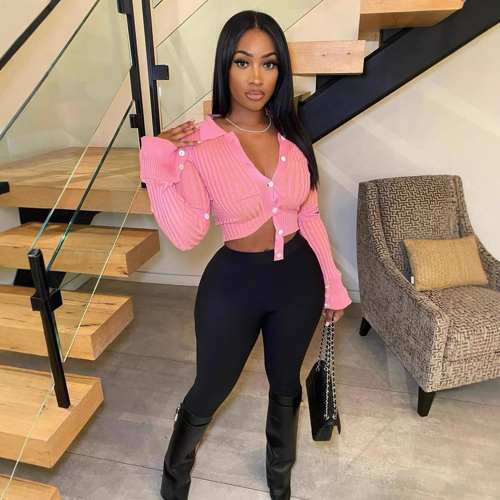 CN0195 European and American women's clothing Amazon AliExpress independent station fashion sexy high-elastic sweater sweater top