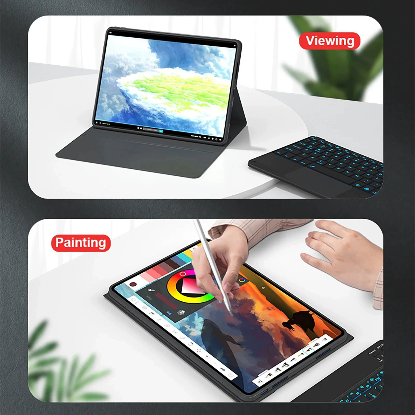 Подходит для iPad 11 2025, подсвечиваемая сенсорная клавиатура Wonderful Touch, Bluetooth-клавиатура, защитный чехол для iPad Air11, чехол 10.2