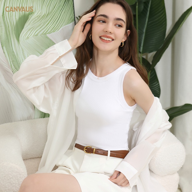 Canvaus blanco camisola desgaste interior de las mujeres con el cojín del pecho verano tocando fondo Corto Hot Girl sexy Slim top
