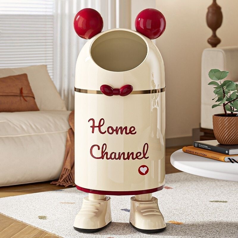 Trash Can for Home Use 2025 New Model, Living Room Light Luxury High-End, Large Capacity with Lid, High Aesthetic Bedroom Kitchen Cute