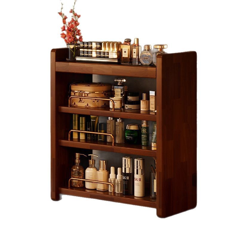 Caja de almacenamiento de cosméticos Escritorio de madera maciza Tocador de sensación premium Estante para productos para el cuidado de la piel Gabinete de almacenamiento de joyas de perfume