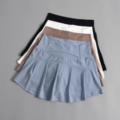 スポーツショーツ女性の夏薄い 2025 新しいランニング露出防止スカートハイウエスト痩身ヨガテニススカート