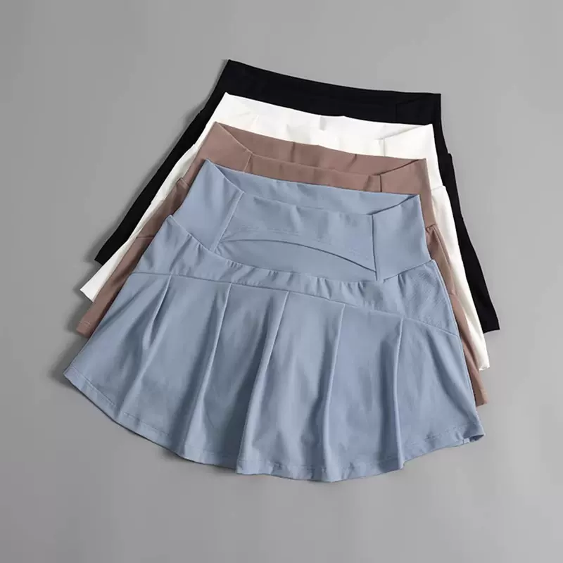 运动短裤女夏季薄款2025新款跑步防走光半身裙高腰显瘦瑜伽网球裙