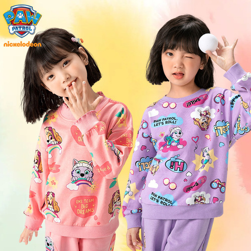 Wangwang Team Clothing Children's Hoodie 2024 Spring New Arrival Boys Cartoon T-shirt Casual Pants Set for Girls