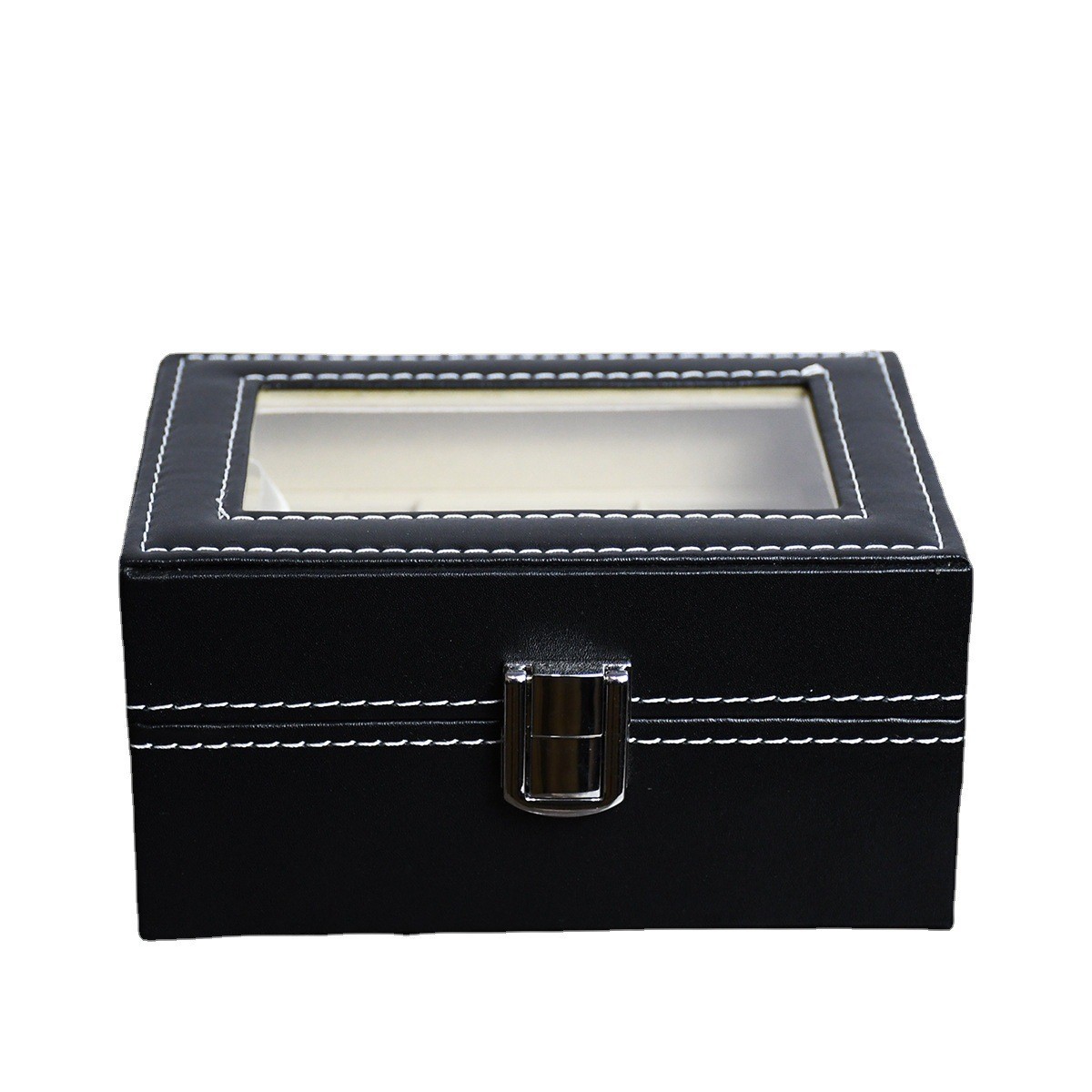 Manufacturer wholesale high-end PU leather 3-position watch storage and display box black three-position storage and display box