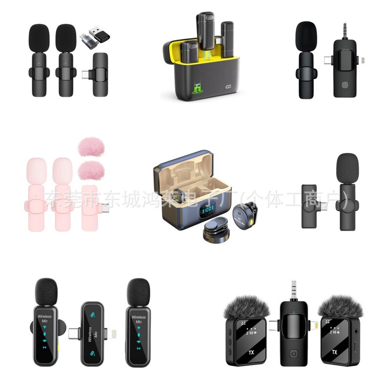 Cross-border explosions wireless collar clip microphone K6 with charging warehouse Q8 digital display magnetic suction three-stage noise reduction small microphone factory