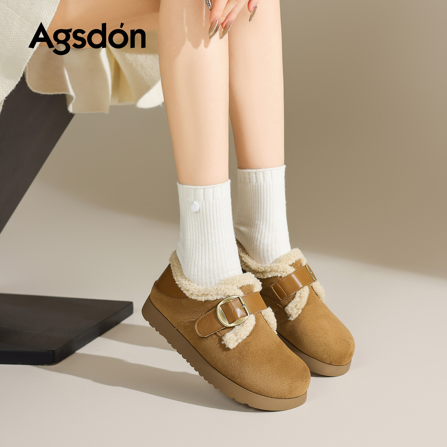 Augusto Lion Deng Xiaoping Boccans mujeres 2025 nuevo invierno todo incluido botas de nieve retro al aire libre con suela gruesa