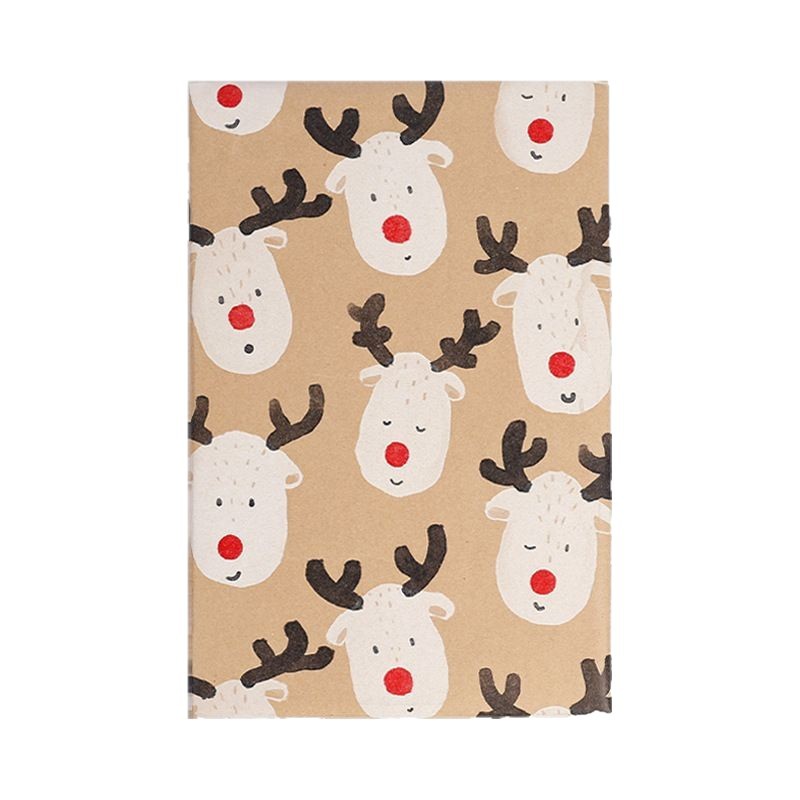 Papel de Regalo Navideño en Rollo Grande, Papel Kraft Amarillo Vintage Ecológico, Juego de Papel de Regalo Navideño