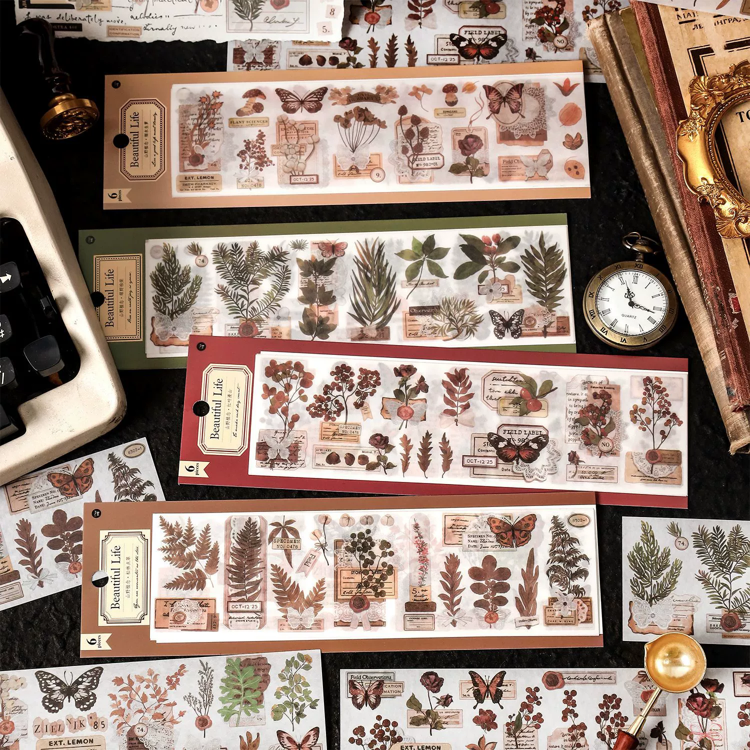 Infeel.Me Yamano Planting Nian Series и бумажная сегментная лента Легкая ретро Книга для рисования растений Декоративный материал