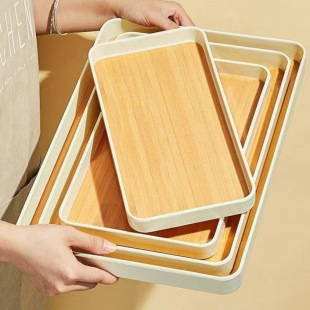 Tray Tea Tray Home Hotel Rectangular Tea Cup Plate Plastic Dinner Plate Water Cup Storage Tray Rectangular