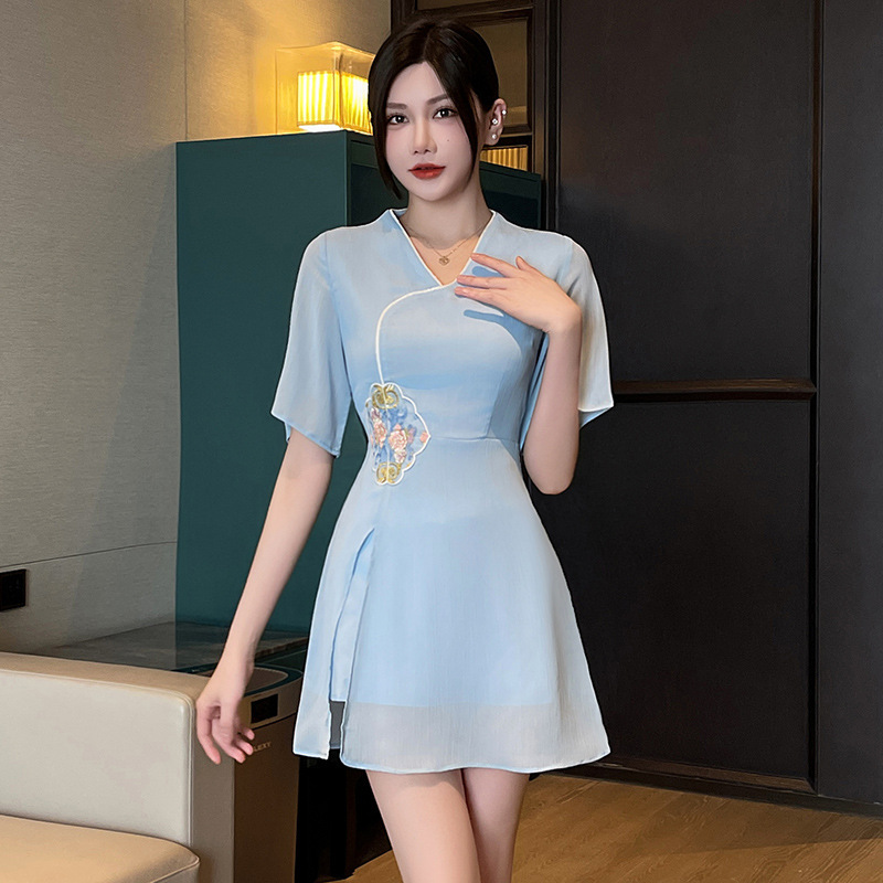 新型spa美容師作業服足浴足治療技術師服サウナ工装セクシー痩せワンピース1362|undefined