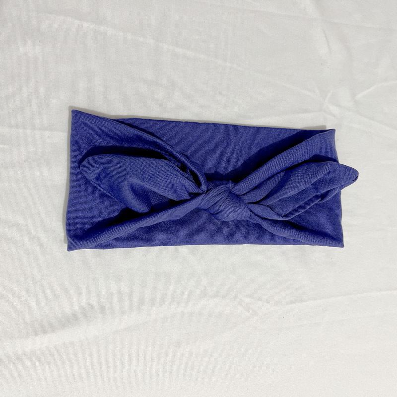 Estilo europeo y americano lindo suave lindo conejo oído diadema color sólido tela anudada banda de Pelo elástico algodón maquillaje cara lavado banda de pelo para las mujeres