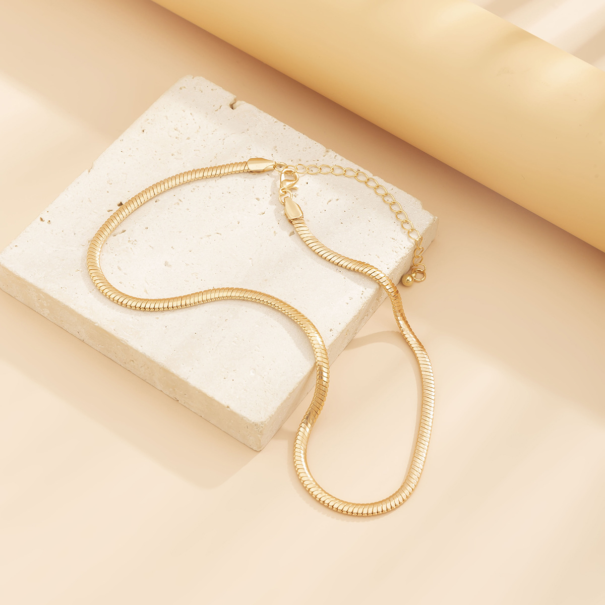 Mode Kragen Einfache Geometrische Metall Kupfer Halskette Armband display picture 1