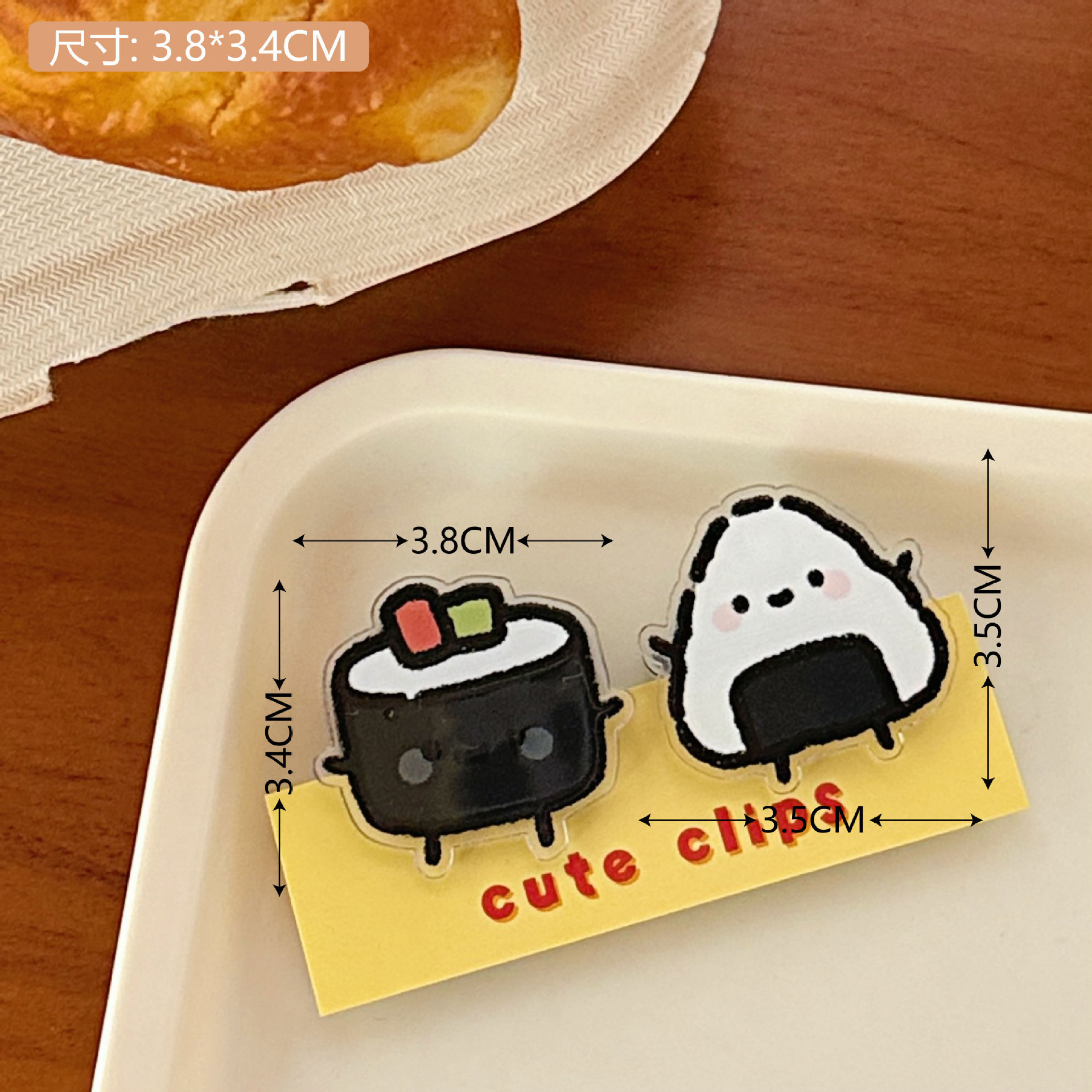 Creativo encantador dibujos animados regalo de decoración papelería sello clip acrílico para chicas