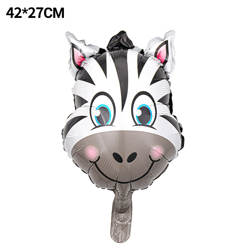 Venta caliente cabeza de animal película de aluminio globo tema de cumpleaños fiesta decoración de dibujos animados león cabeza de tigre papel de aluminio globo al por mayor