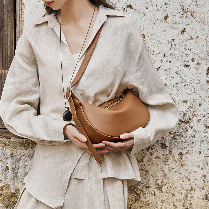 Nalandu 2026 New Arrival Women's Crossbody Bag Spring/Summer Luxury Dumpling Bag Genuine Leather Underarm Shoulder Bag - Thumbnail 3