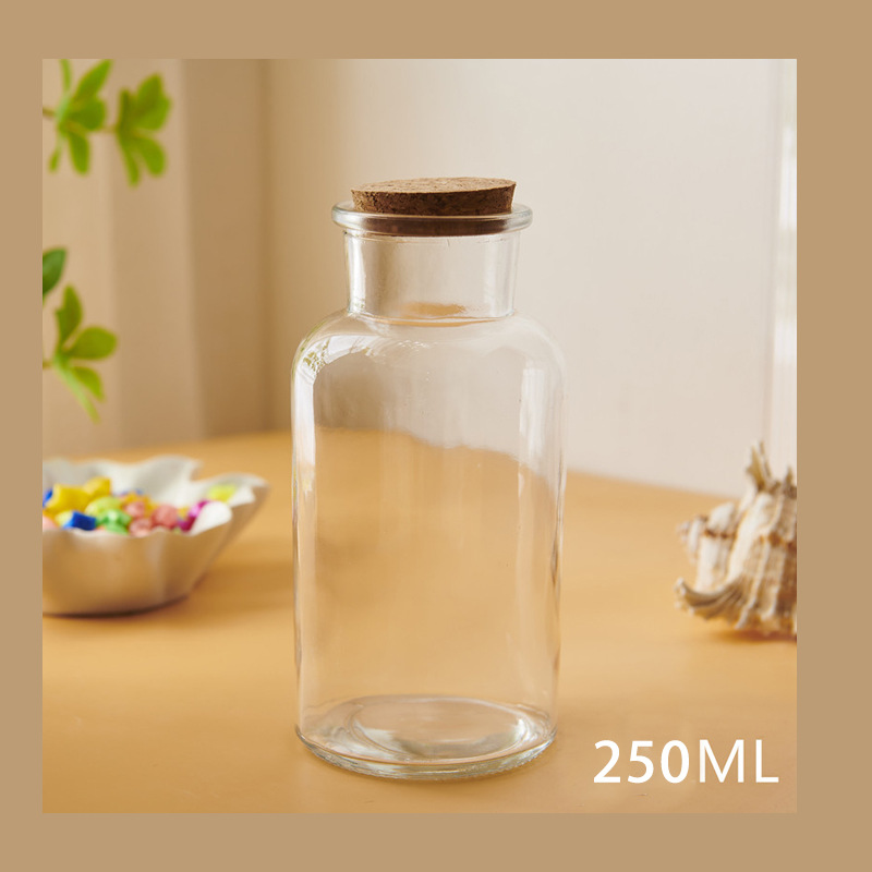 Botella de vidrio de deseo tapones de madera botella grande deseo flotante botella de estrella de suerte origami de alto valor de belleza pequeña botella vacía adornos