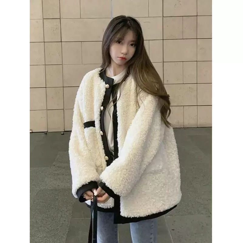 小香风羊羔毛短外套女2025秋冬新款洋气减龄chic上衣羊羔绒上衣