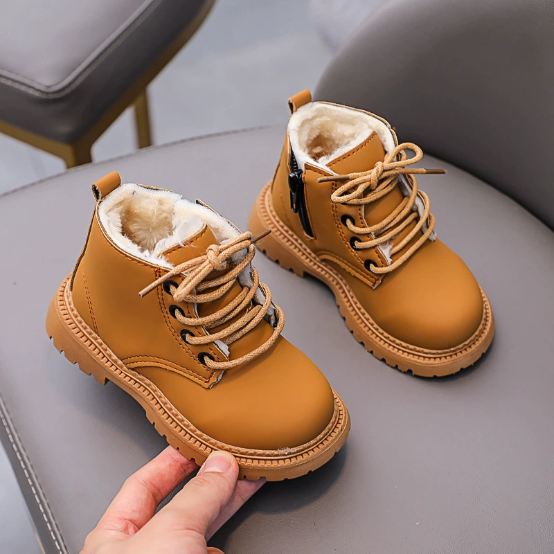 Martens, winter children's shoes, fleece keep warm low boots for boys