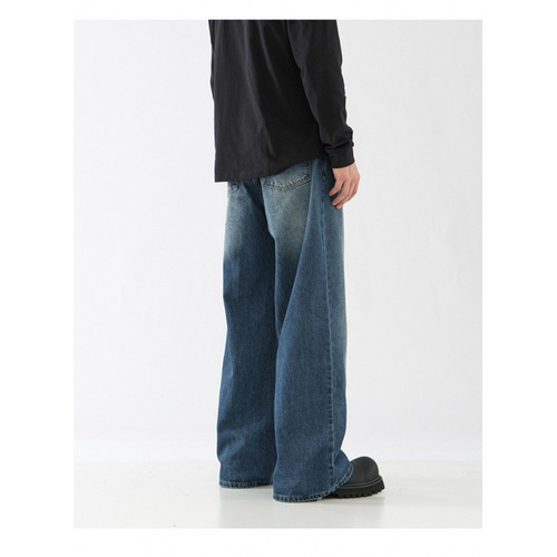 Southeast Asia Bestselling Cross-Border Foreign Trade American Retro Wash Cleanfit Jeans Men Loose Casual Pants Trend